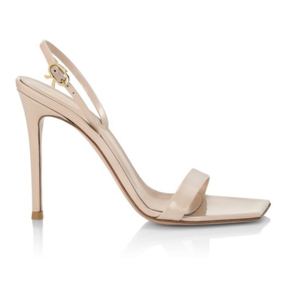 Gianvito Rossi Vernice Ribbon Patent Leather Sandal in Mousse Size 6.5/ 37 - Picture 9 of 9